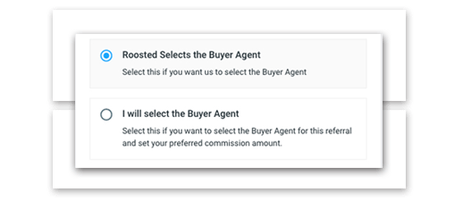 select the agent - roosted selects, or you select